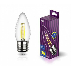 Лампа светодиодная 5Вт Е27 TC37 2700К 515Лм прозрачная 230В свеча витая Filament филаментная DECO Premium 32426 3 REV