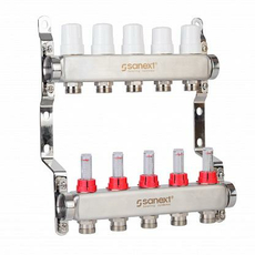 Коллектор для теплого пола ВР 1"х 5 контуров НР 3/4" евроконус 8515 SANEXT