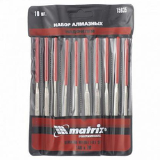 Набор надфилей алмазных 140х70х3, 10 шт. MATRIX MASTER 15835