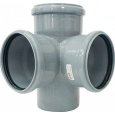 Крестовина канализационная двухплоскостная 110/110/110 угол 87 РосТурПласт