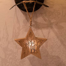 Фигура светодиодная деревянная Звездочка 240*130*36 мм 504-022 Neon-Night