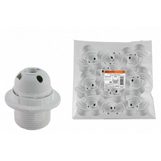 Патрон Е27 с кольцом, термостойкий пластик, белый, Б/Н SQ0335-0031 TDM