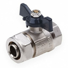 Кран шаровой латунный для МП труб 16х1/2" ВР/обжим бабочка 00874 AQUALINK