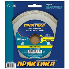 Диск алмазный несегментный по плитке "Мастер" 125х22 мм (1 шт.) коробка ПРАКТИКА 030-627