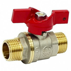 Кран шаровой латунный 3/4" НР/НР бабочка 1005-02 Aquasfera