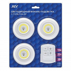 Фонарь светодиодный подсветка 3В Pushlight MySmarт с пультом д/у t, COB 3 Вт, бат. 4*3*AAA, 29109 1 REV