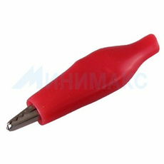 Зажим "Крокодил" 5А 46мм в изоляторе FD-1702 Rexant (красный)