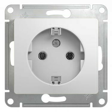 Розетка одинарная GLOSSA скрытой установки с заземлением 16А механизм белый GSL000143 Schneider Electric