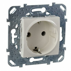 Розетка Unica скрытой установки с заземлением 16А механизм бежевый MGU5.036.25ZD Schneider Electric