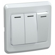 Выключатель трехклавишный 10А ВС10-3-0-ВБ белый ВЕГА (EVV30-K01-10-DM) IEK