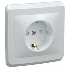 Розетка одноместная ВЕГА с заземляющим контактом с защитной шторкой 16А РСш10-3-ВБ белый (ERV14-K01-16-DM) IEK