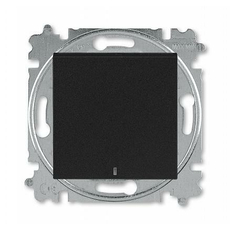 Выключатель одноклавишный Levit скрытой установки 10А с подсветкой схема 1а механизм с накладкой антрацит / дымчатый чёрный 2CHH590146A6063 ABB