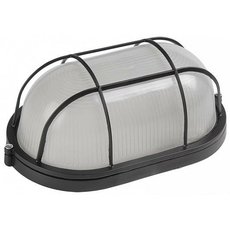 Светильник потолочный промышленный 1402 НПП малый овал черный с решеткой 1*60Вт Е27 IP54 IEK