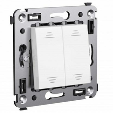 Переключатель двухклавишный Avanti скрытой установки (проходной) (сх.6+6) Белое облако 4400114 DKC