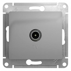 Розетка TV телевизионная GLOSSA скрытой установки оконечная 1dB механизм алюминий GSL000391 Schneider Electric