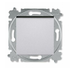 Выключатель одноклавишный Levit скрытой установки 10А схема 1 механизм с накладкой серебро / дымчатый чёрный 2CHH590145A6070 ABB