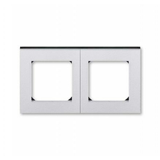 Рамка 2 поста Levit серебро / дымчатый чёрный 2CHH015020A6070 ABB