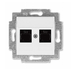 Розетка RJ45+RJ45 компьютерная Levit скрытой установки кат. 5e механизм с накладкой белый 2CHH295118A6003 ABB