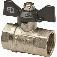 Кран шаровой латунный 1/2" ВР/ВР бабочка AQUALINK 01155