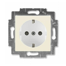 Розетка Levit скрытой установки с заземлением со шторками 16А слоновая кость / белый 2CHH203457A6017 ABB