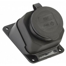 Розетка с защитной крышкой угловая настенная РБу13-1-0м IP44 ОМЕГА PKR22-016-2-K02 IEK