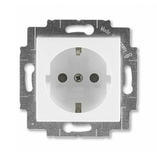 Розетка Levit скрытой установки с заземлением со шторками 16А белый / ледяной 2CHH203457A6001 ABB