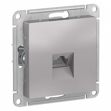 Розетка RJ45 компьютерная Atlasdesign скрытой установки cat. 5Е механизм алюминий ATN000383 Schneider Electric