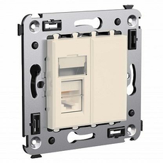 Розетка RJ45 компьютерная в стену Avanti скрытой установки категория 5e одинарная Ванильная дымка 4405463 DKC