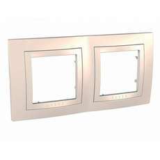 Рамка с декоративным элементом Unica двухпостовая бежевый MGU2.004.25 Schneider Electric