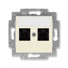 Розетка RJ45+RJ45 компьютерная Levit скрытой установки кат. 5e механизм с накладкой слоновая кость 2CHH295118A6017 ABB