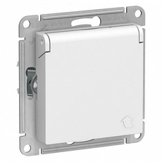 Розетка Atlasdesign скрытой установки с заземлением со шторками с крышкой 16А механизм белый ATN000146 Schneider Electric