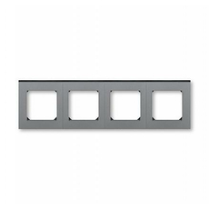 Рамка 4 поста Levit сталь / дымчатый чёрный 2CHH015040A6069 ABB