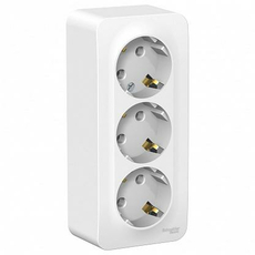 Розетка тройная BLANCA открытой установки с заземлением без шторок 16А 250В с изолирующей пластиной в сборе белый BLNRA010311 Schneider Electric