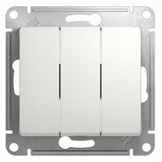 Выключатель трехклавишный GLOSSA скрытой установки 10А схема 1+1+1 механизм белый GSL000131 Schneider Electric