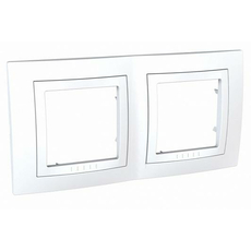 Рамка с декоративным элементом Unica двухпостовая белый MGU2.004.18 Schneider Electric