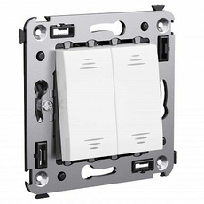 Выключатель двухклавишный в стену Avanti скрытой установки Белое облако 4400104 DKC