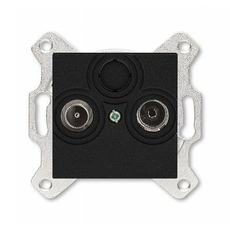 Розетка TV-R телевизионная проходная Levit скрытой установки 7дБ антрацит 2CHH083607A6063 ABB