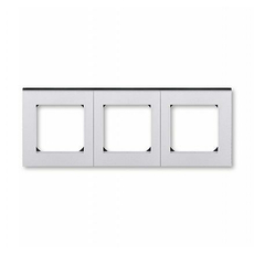 Рамка 3 поста Levit серебро / дымчатый чёрный 2CHH015030A6070 ABB