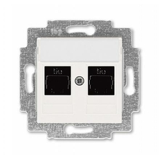 Розетка RJ45+RJ45 компьютерная Levit скрытой установки кат. 5e механизм с накладкой жемчуг 2CHH295118A6068 ABB
