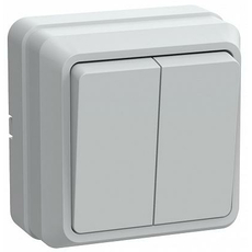Выключатель 2-клавишный о/у 10А белый ВС20-2-0-ОБ ОКТАВА /36шт/ (EVO20-K01-10-DC) IEK