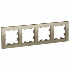 Рамка 4 поста Atlasdesign горизонтальная универсальная шампань ATN000504 Schneider Electric