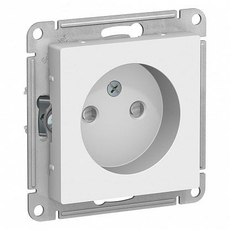 Розетка Atlasdesign скрытой установки без заземления со шторками 16А механизм белый ATN000149 Schneider Electric