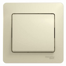 Выключатель одноклавишный GLOSSA скрытой установки 10А схема 1 в сборе бежевый GSL000212 Schneider Electric
