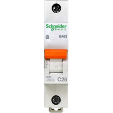 Автоматический выключатель модульный Schneider Electric ВА63 1п 25А C 4,5кA (11205)