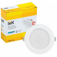 Светильник светодиодный ДВО 7Вт 1611 белый круг 4000К IP20 IEK LDVO0-1611-07-4000-K01