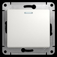 Выключатель одноклавишный GLOSSA скрытой установки 10А с подсветкой схема 1а механизм белый GSL000113 Schneider Electric