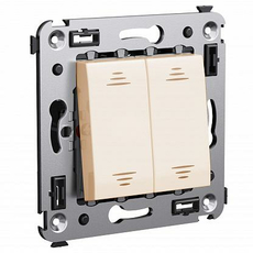 Выключатель двухклавишный в стену Avanti скрытой установки Ванильная дымка 4405104 DKC