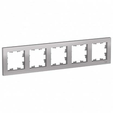Рамка 5 постов Atlasdesign горизонтальная универсальная алюминий ATN000305 Schneider Electric