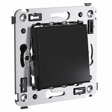 Выключатель одноклавишный в стену Avanti скрытой установки Черный квадрат 4402103 DKC