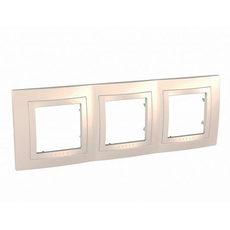 Рамка с декоративным элементом Unica трехпостовая бежевый MGU2.006.25 Schneider Electric